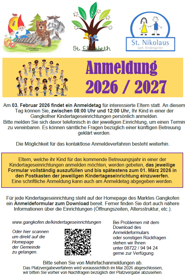 Aushang Anmeldung Aushang Anmeldung